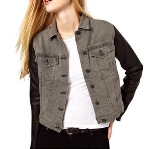 rag & bone Two-Tone Grey Denim Jacket with Black Sleeves
